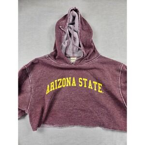Chicka-d‎ Arizona State Sun Devils Maroon Acid Wash Cropped Hoodie Womens Medium